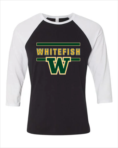 Whitefish Bulldogs Mascot #4 Women's Baseball T-Shirt