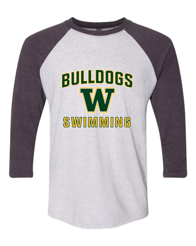Whitefish Bulldogs Swimming Men's Baseball T-Shirt