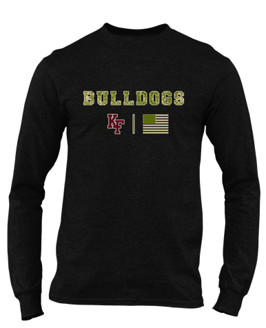 King's Fork Bulldogs KF Camo Flag Men's Premium LS T-Shirt