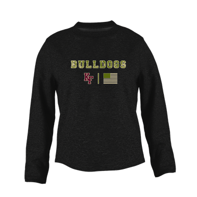 King's Fork Bulldogs KF Camo Flag Women's Sweatshirt
