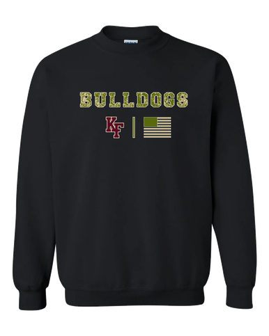 King's Fork Bulldogs KF Camo Flag Men's Sweatshirt