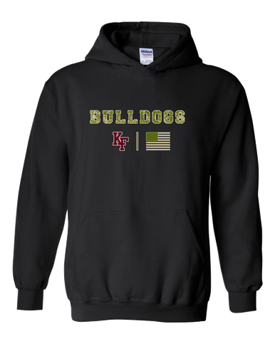 King's Fork Bulldogs KF Camo Flag Men's Hoodie