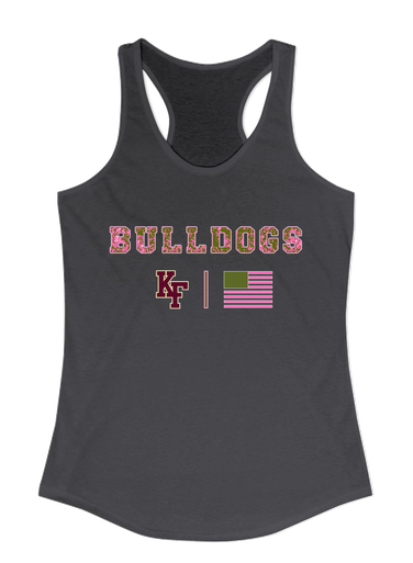 King's Fork Bulldogs KF Pink Camo Flag Women's Tank Top