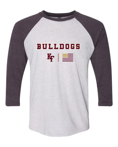 King's Fork Bulldogs KF Team Colors Flag Men's Baseball T-Shirt
