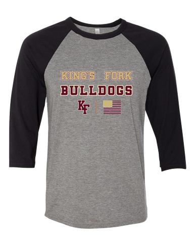 King's Fork Bulldogs KF Spirit Flag Men's Baseball T-Shirt