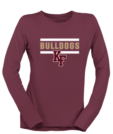 King's Fork Bulldogs KF Mascot #5 Women's LS T-Shirt