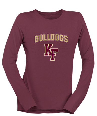 King's Fork Bulldogs KF Mascot #6 Women's LS T-Shirt