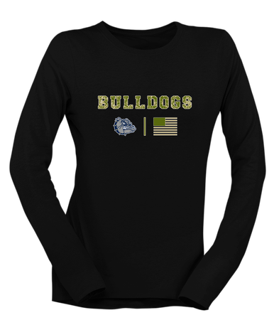 West Albany Bulldogs Camo Flag Women's LS T-Shirt