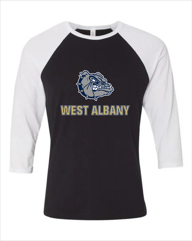 West Albany Bulldogs Mascot #2 Women's Baseball T-Shirt