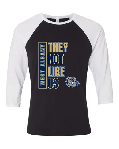 West Albany Bulldogs They Not Like Us #1 Women's Baseball T-Shirt