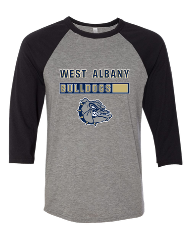 West Albany Bulldogs Mascot #7 Women's Baseball T-Shirt