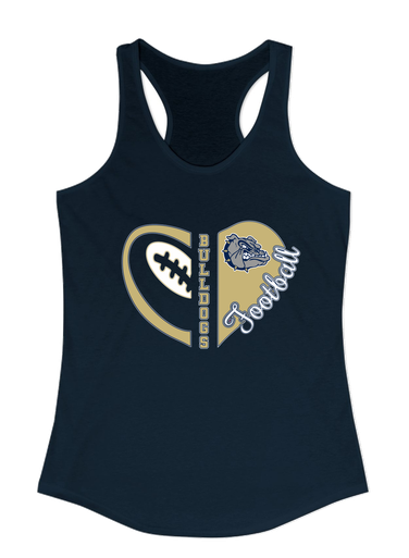 West Albany Bulldogs Heart Football Women's Tank Top