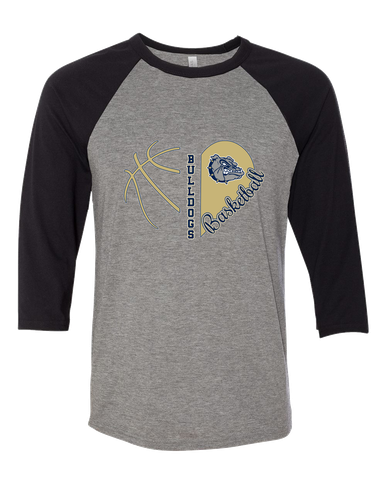 West Albany Bulldogs Heart Basketball Women's Baseball T-Shirt