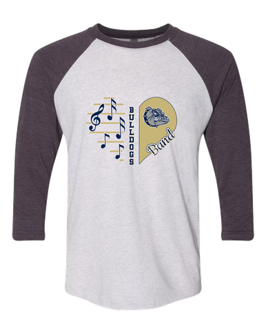 West Albany Bulldogs Heart Band Women's Baseball T-Shirt