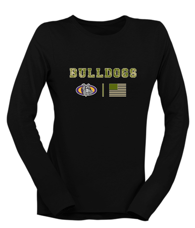 Kearney Bulldogs Camo Flag Women's Premium LS T-Shirt
