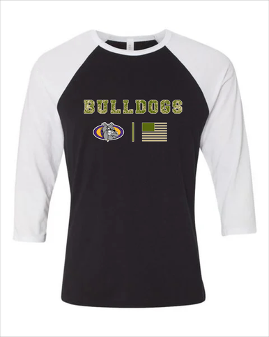 Kearney Bulldogs Camo Flag Men's Baseball T-Shirt