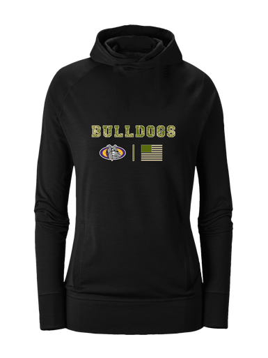 Kearney Bulldogs Camo Flag Women's Hoodie