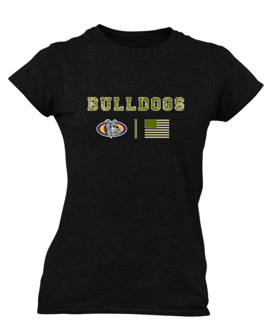 Kearney Bulldogs Camo Flag Women's Premium SS T-Shirt