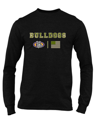Kearney Bulldogs Camo Flag Men's LS T-Shirt