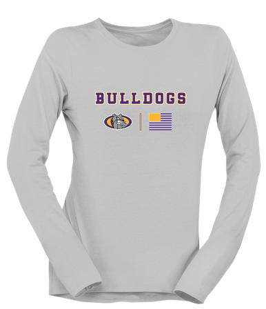 Kearney Bulldogs Team Colors Flag Women's LS T-Shirt