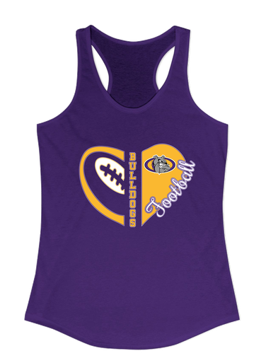 Kearney Bulldogs Heart Football Women's Tank Top