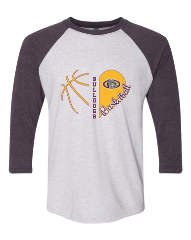 Kearney Bulldogs Heart Basketball Women's Baseball T-Shirt