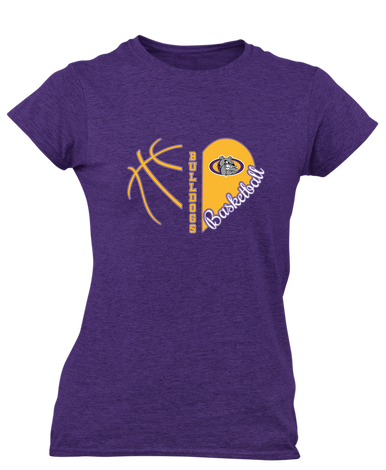 Kearney Bulldogs Heart Basketball Women's SS T-Shirt