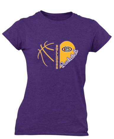 Kearney Bulldogs Heart Basketball Women's Premium SS T-Shirt