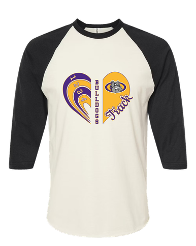 Kearney Bulldogs Heart Track Women's Baseball T-Shirt