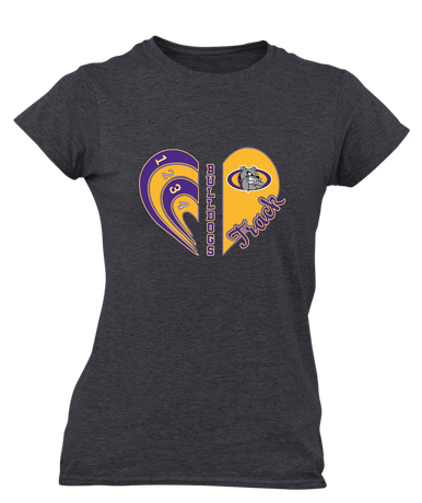 Kearney Bulldogs Heart Track Women's Premium SS T-Shirt
