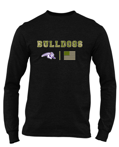 Wauconda Bulldogs Camo Flag Men's Premium LS T-Shirt