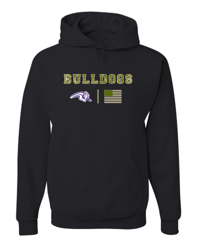 Wauconda Bulldogs Camo Flag Men's Premium Hoodie