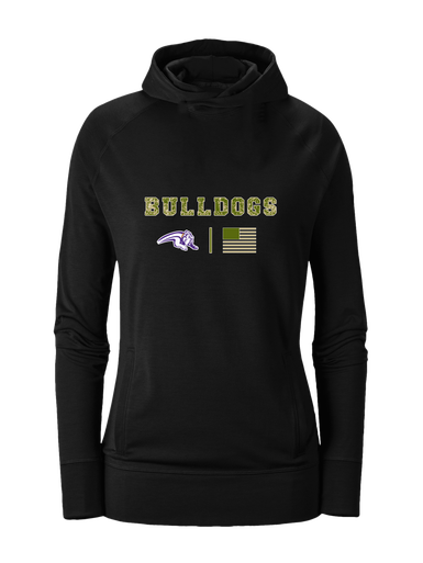 Wauconda Bulldogs Camo Flag Women's Hoodie