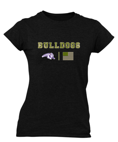 Wauconda Bulldogs Camo Flag Women's Premium SS T-Shirt