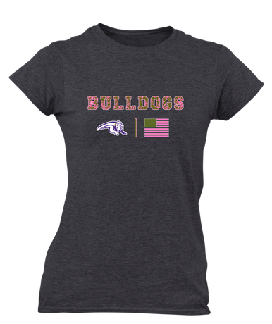 Wauconda Bulldogs Pink Camo Flag Women's Premium SS T-Shirt
