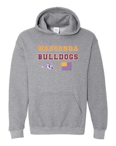 Wauconda Bulldogs Spirit Flag Men's Hoodie