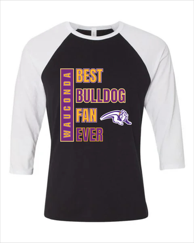 Wauconda Bulldogs Best Bulldog Fan Women's Baseball T-Shirt