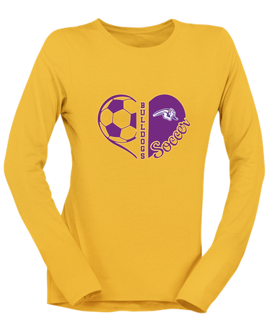 Wauconda Bulldogs Heart Soccer Women's LS T-Shirt
