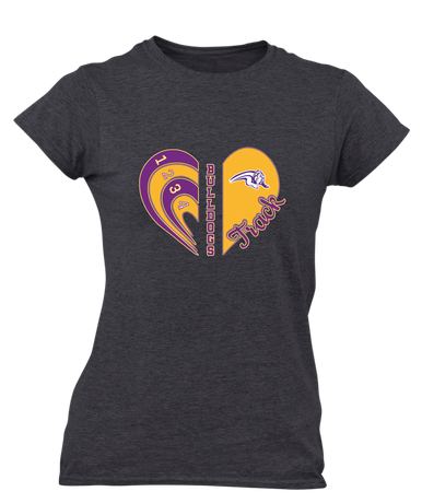 Wauconda Bulldogs Heart Track Women's SS T-Shirt