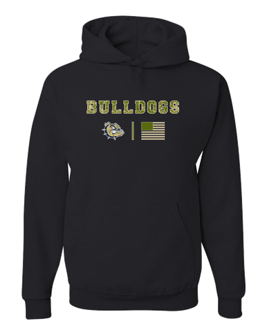 C.D. Hylton Bulldogs Camo Flag Men's Premium Hoodie