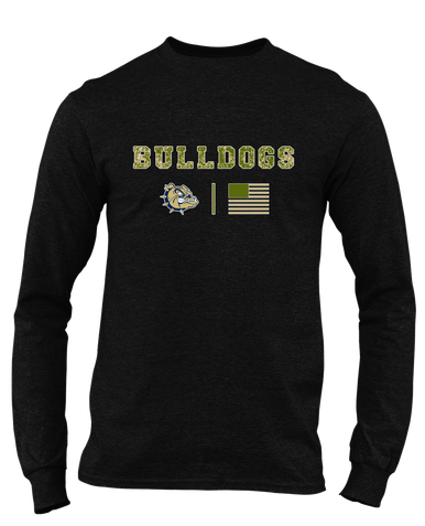 C.D. Hylton Bulldogs Camo Flag Men's Premium LS T-Shirt