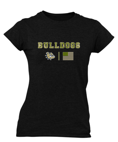 C.D. Hylton Bulldogs Camo Flag Women's SS T-Shirt