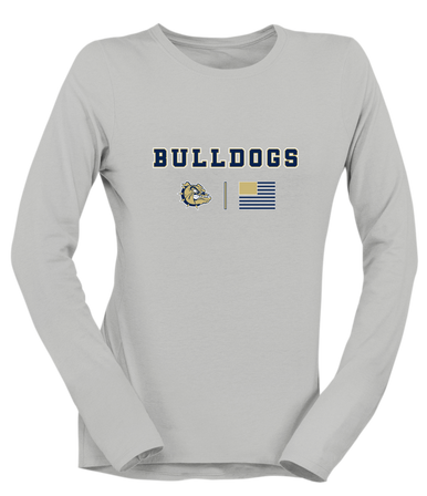C.D. Hylton Bulldogs Team Colors Flag Women's Premium LS T-Shirt