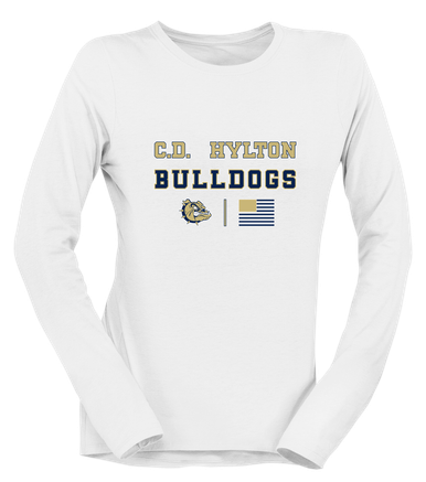 C.D. Hylton Bulldogs Spirit Flag Women's LS T-Shirt