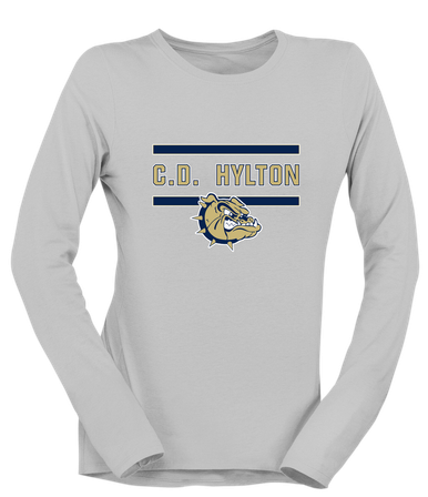 C.D. Hylton Bulldogs Mascot #4 Women's LS T-Shirt