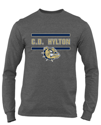 C.D. Hylton Bulldogs Mascot #4 Men's LS T-Shirt