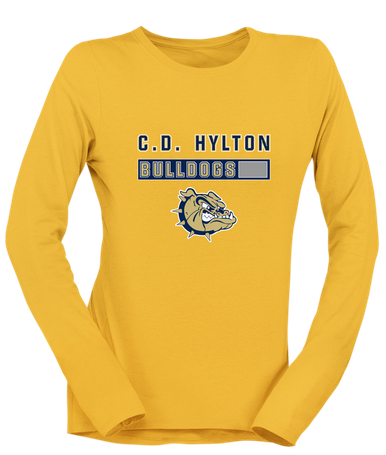 C.D. Hylton Bulldogs Mascot #7 Women's LS T-Shirt