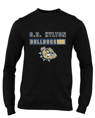 C.D. Hylton Bulldogs Mascot #7 Men's LS T-Shirt