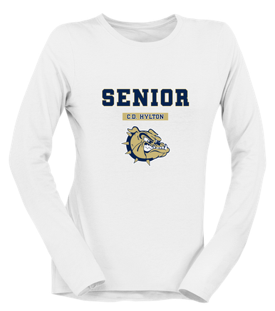 C.D. Hylton Bulldogs Senior #2 Women's LS T-Shirt