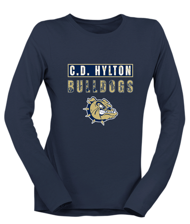 C.D. Hylton Bulldogs Mascot #9 Women's LS T-Shirt